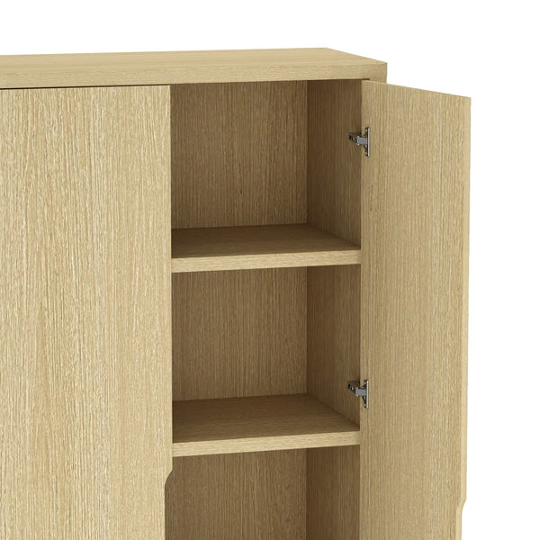 Manhattan Comfort Rivington Modern Bookcase Cabinet - Sleek 5-shelf Design For Stylish Storage In Any Room Natural Oak Mdp 3-bc004-na