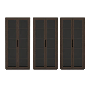 Manhattan Comfort Rivington Modern Bookcase Cabinet - Sleek 5-shelf Design For Stylish Storage In Any Room Walnut Mdp 3-bc005-br