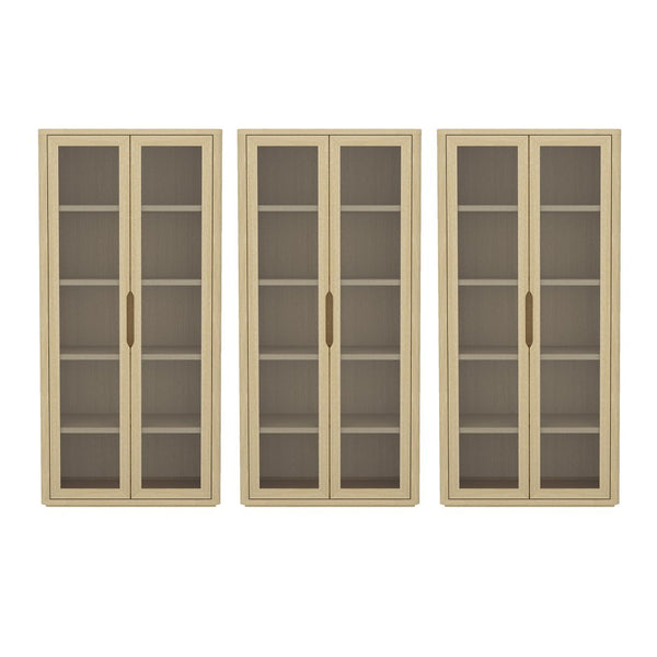 Manhattan Comfort Rivington Modern Bookcase Cabinet - Sleek 5-shelf Design For Stylish Storage In Any Room Natural Oak Mdp 3-bc005-na