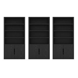 Manhattan Comfort Rivington Modern Bookcase Cabinet - Sleek 5-shelf Design For Stylish Storage In Any Room Black Mdp 3-bc006-bk