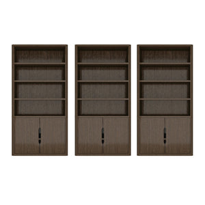 Manhattan Comfort Rivington Modern Bookcase Cabinet - Sleek 5-shelf Design For Stylish Storage In Any Room Walnut Mdp 3-bc006-br