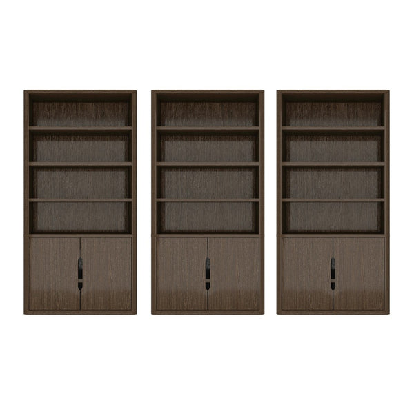 Manhattan Comfort Rivington Modern Bookcase Cabinet - Sleek 5-shelf Design For Stylish Storage In Any Room Walnut Mdp 3-bc006-br