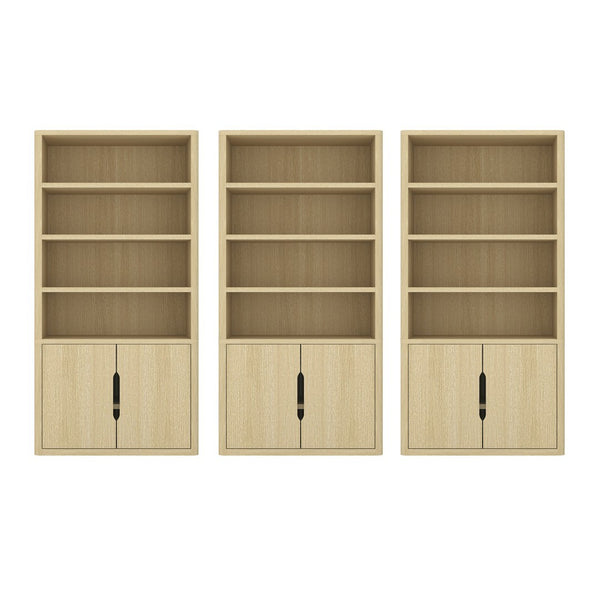 Manhattan Comfort Rivington Modern Bookcase Cabinet - Sleek 5-shelf Design For Stylish Storage In Any Room Natural Oak Mdp 3-bc006-na