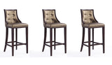 Manhattan Comfort Fifth Avenue Traditional Bar Stool (Set of 3) Bronze and Walnut 3-BS007-BZ