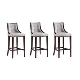 Manhattan Comfort Fifth Avenue Traditional Bar Stool (Set of 3) Light Grey 3-BS007-LG