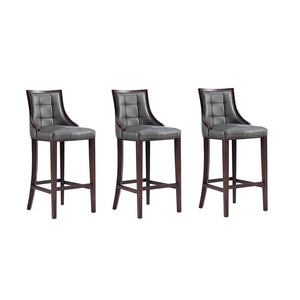 Fifth Avenue Faux Leather Barstool in Pebble Grey- Set of 3 3-BS007-PE Manhattan Comfort