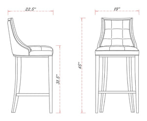 Fifth Avenue Faux Leather Barstool in Pebble Grey- Set of 3 3-BS007-PE Manhattan Comfort