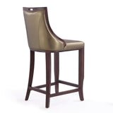 Manhattan Comfort Emperor Traditional Bar Stool (Set of 3) Bronze and Walnut 3-BS008-BZ