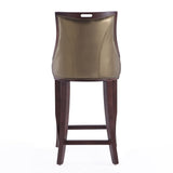 Manhattan Comfort Emperor Traditional Bar Stool (Set of 3) Bronze and Walnut 3-BS008-BZ