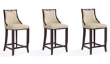 Manhattan Comfort Emperor Traditional Bar Stool (Set of 3) Cream and Walnut 3-BS008-CR