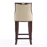 Manhattan Comfort Emperor Traditional Bar Stool (Set of 3) Cream and Walnut 3-BS008-CR