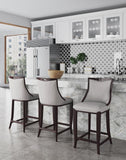 Manhattan Comfort Emperor Traditional Bar Stool (Set of 3) Light Grey 3-BS008-LG