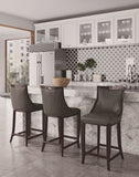 Manhattan Comfort Emperor Traditional Bar Stool (Set of 3) Pebble Grey 3-BS008-PE