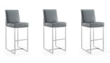 Manhattan Comfort Element Modern Bar Stool (Set of 3) Graphite and Polished Chrome 3-BS010-GP