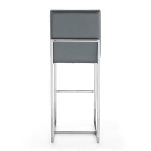 Manhattan Comfort Element Modern Bar Stool (Set of 3) Graphite and Polished Chrome 3-BS010-GP