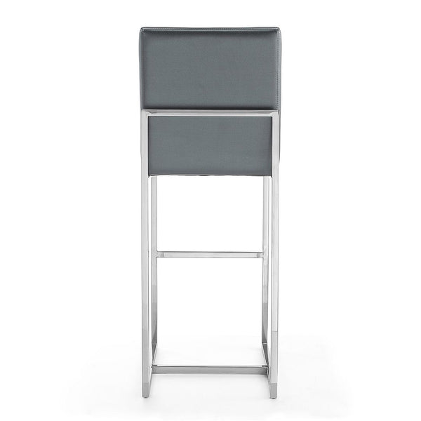 Manhattan Comfort Element Modern Bar Stool (Set of 3) Graphite and Polished Chrome 3-BS010-GP