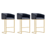 Louvre Barstool in Black- Set of 3 3-BS016-BK Manhattan Comfort