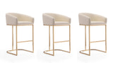 Louvre Mid-Century Modern Bar Stool (Set of 3)