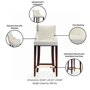 Shubert Barstool in Ivory - Set of 3 3-BS019-IV Manhattan Comfort