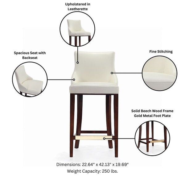 Shubert Barstool in Ivory - Set of 3 3-BS019-IV Manhattan Comfort