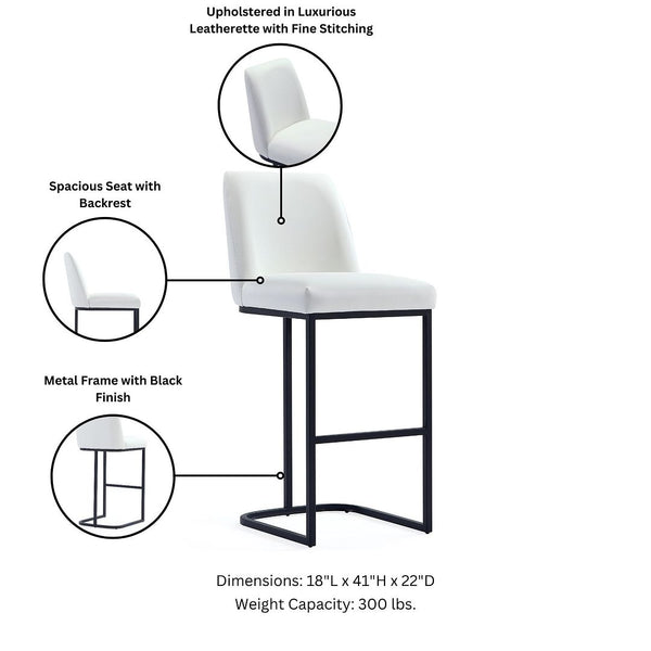 Serena Barstool in White - Set of 3 3-BS020-WH Manhattan Comfort