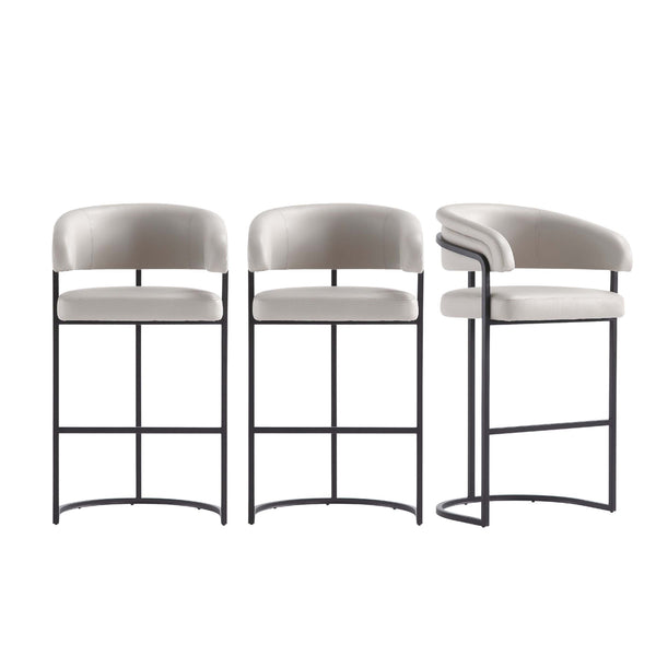 Augusta Barstool in Light Grey - Set of 3 3-BS021-LG Manhattan Comfort