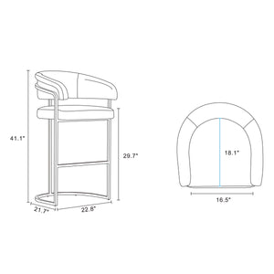 Augusta Barstool in White - Set of 3 3-BS021-WH Manhattan Comfort