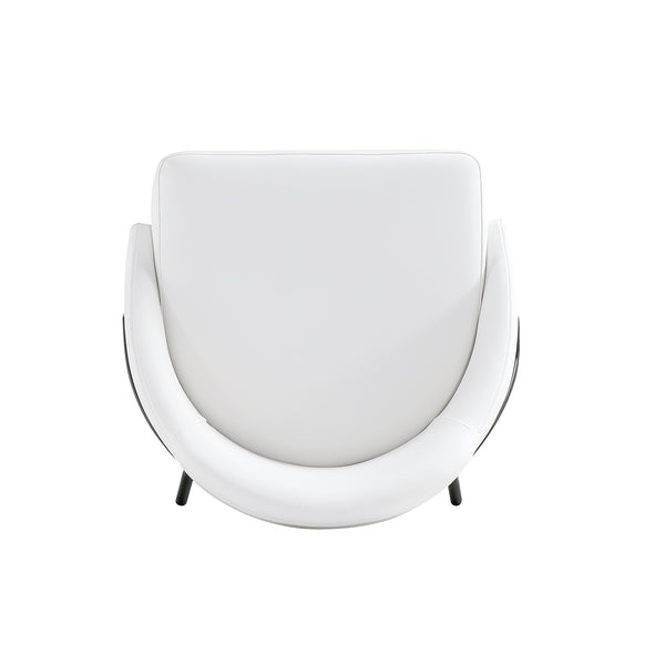Manhattan Comfort Gracie Leatherette Barstool With Sculpted Curves And Steel Legs For Elegant Dining Spaces White And Black Steel 3-bs022-bwh