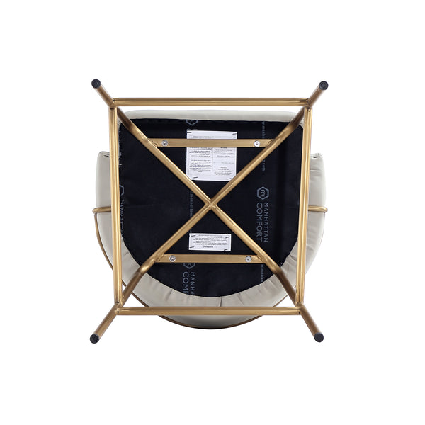 Manhattan Comfort Gracie Leatherette Barstool With Sculpted Curves And Steel Legs For Elegant Dining Spaces Stone And Gold Steel 3-bs022-gst