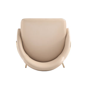 Manhattan Comfort Gracie Leatherette Barstool With Sculpted Curves And Steel Legs For Elegant Dining Spaces Tan And Gold Steel 3-bs022-gtn