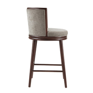 Manhattan Comfort Evalyn Elegant Chenille Barstool Set With Beech Wood Legs - Perfect For Modern Home Decor And Comfort Dove Beech Wood 3-bs024-do