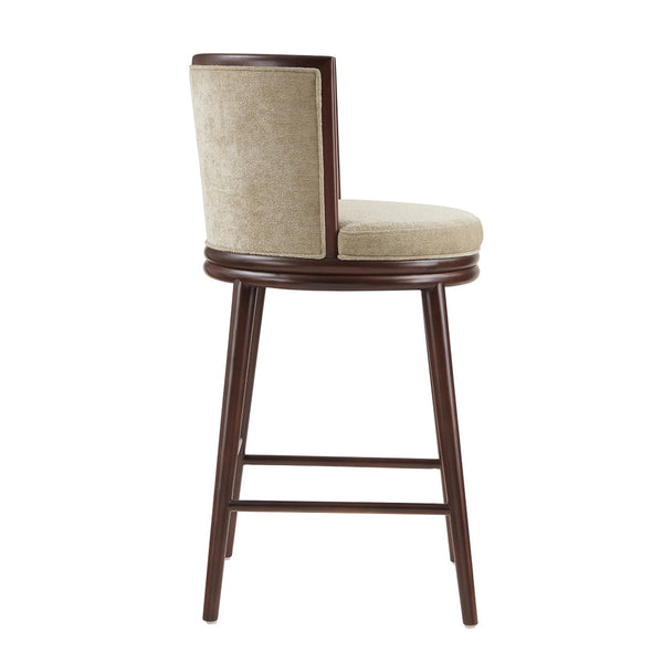 Manhattan Comfort Evalyn Elegant Chenille Barstool Set With Beech Wood Legs - Perfect For Modern Home Decor And Comfort Natural Beech Wood 3-bs024-na