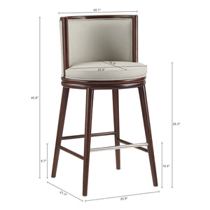 Manhattan Comfort Evalyn Elegant Chenille Barstool Set With Beech Wood Legs - Perfect For Modern Home Decor And Comfort Stone Beech Wood 3-bs024-st