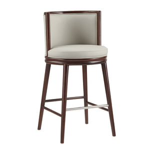 Manhattan Comfort Evalyn Elegant Chenille Barstool Set With Beech Wood Legs - Perfect For Modern Home Decor And Comfort Stone Beech Wood 3-bs024-st