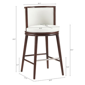 Manhattan Comfort Evalyn Elegant Chenille Barstool Set With Beech Wood Legs - Perfect For Modern Home Decor And Comfort White Beech Wood 3-bs024-wh