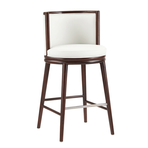 Manhattan Comfort Evalyn Elegant Chenille Barstool Set With Beech Wood Legs - Perfect For Modern Home Decor And Comfort White Beech Wood 3-bs024-wh