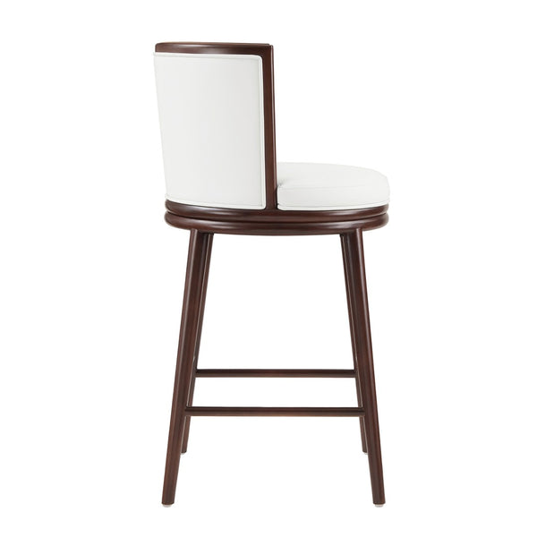 Manhattan Comfort Evalyn Elegant Chenille Barstool Set With Beech Wood Legs - Perfect For Modern Home Decor And Comfort White Beech Wood 3-bs024-wh