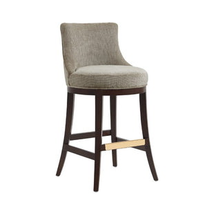 Manhattan Comfort Lucia Chenille Barstool Set Of 3 With Beech Wood Legs – Stylish Comfort For Any Space Taupe Beech Wood 3-bs025-tp