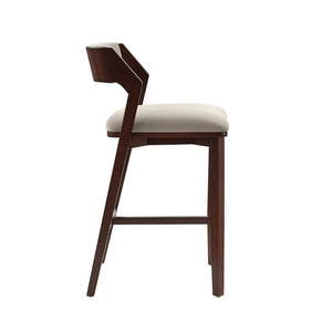 Manhattan Comfort Patricia Velvet Barstool Set Of 3 - Luxurious Comfort With Beech Wood Legs And Glamorous Design Linen Beech Wood 3-bs026-ln