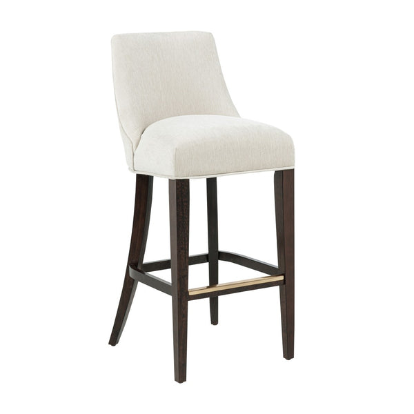 Manhattan Comfort Beever Chenille Barstool With Rubberwood Legs - Elegant Comfort For Your Kitchen Or Bar Space Cream Rubberwood 3-bs027-cr