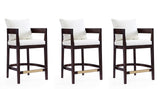 Manhattan Comfort Ritz Mid-Century Modern Counter Stool (Set of 3) Ivory and Dark Walnut 3-CS006-IV