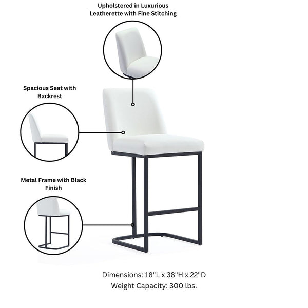 Serena Counter Stool in White - Set of 3 3-CS017-WH Manhattan Comfort