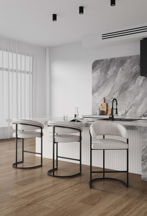 Augusta Counter Stool in Light Grey - Set of 3 3-CS018-LG Manhattan Comfort