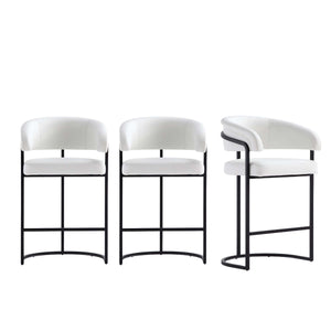 Augusta Counter Stool in White - Set of 3 3-CS018-WH Manhattan Comfort