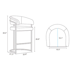 Augusta Counter Stool in White - Set of 3 3-CS018-WH Manhattan Comfort