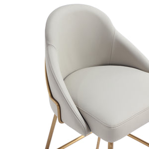 Manhattan Comfort Gracie Leatherette Counter Stools With Steel Legs For Elegant Dining Spaces – Timeless Design Stone And Gold Steel 3-cs019-gst