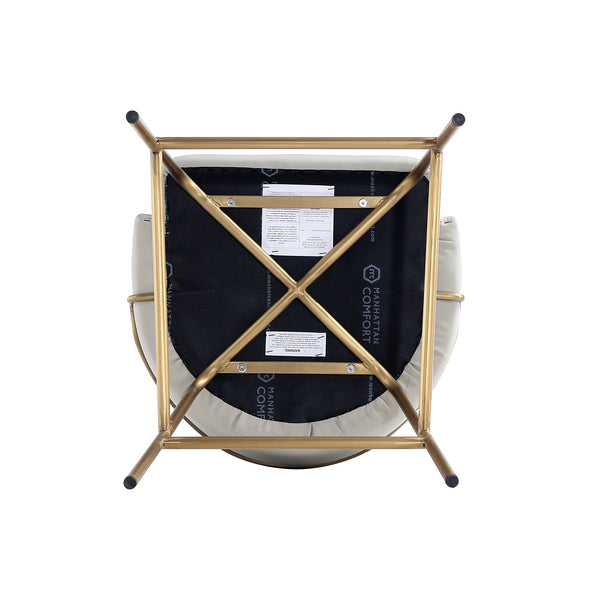 Manhattan Comfort Gracie Leatherette Counter Stools With Steel Legs For Elegant Dining Spaces – Timeless Design Stone And Gold Steel 3-cs019-gst