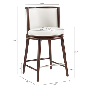 Manhattan Comfort Evalyn Elegant Textured Chenille Counter Stool Set Of 3 With Luxurious Beech Wood Legs For Style White Beech Wood 3-cs021-wh