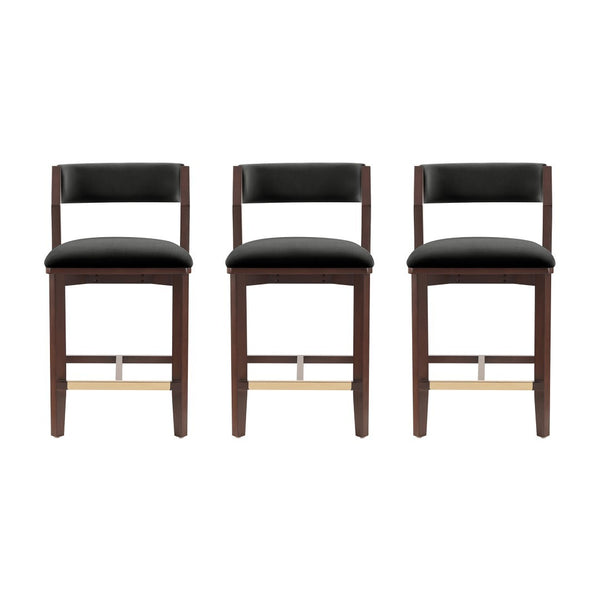 Manhattan Comfort Patricia Velvet Counter Stool With Elegant Beech Wood Legs - Luxurious Comfort For Your Home Black Beech Wood 3-cs023-bk