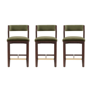 Manhattan Comfort Patricia Velvet Counter Stool With Elegant Beech Wood Legs - Luxurious Comfort For Your Home Turtle Green Beech Wood 3-cs023-gr